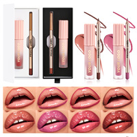 Ensemble 2-en-1 Rouge à Lèvres Liquide et Crayon à Lèvres Longue Tenue Fini Mat – Kit Brillant à Lèvres et Crayon Contour des Lèvres Végétalien Personnalisable avec Logo Privé