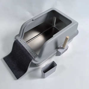 <span class=keywords><strong>Arenero</strong></span> para Gatos Semiautomático de Acero Inoxidable, Caja de Arena para Gatitos - Product Image 2