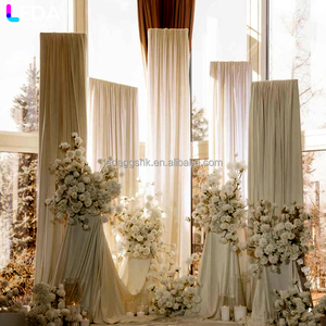 LEDA - Decoración de Fondo para Bodas y Fiestas, Estilo Simple, Tela Blanca, Juego de Cinco Piezas, Cortina de Fondo - Product Image 2
