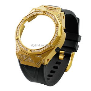 Mới Đến <span class=keywords><strong>Mod</strong></span> Kit Xem Các Bộ Phận Thay Thế GA-2100/2110/GB-B2100 <span class=keywords><strong>Mod</strong></span> Với Kim Cương Bezel Cao Su Màu Trắng Dây Đeo Thép Trường Hợp - Product Image 6