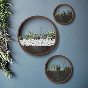 Maceta Circular de Acero Corten para Decoración de Paredes - Product Image 1