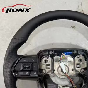 Volant de voiture entièrement en cuir pour <span class=keywords><strong>Toyota</strong></span> <span class=keywords><strong>Corolla</strong></span> LC79 LC76 LC70 LC300 Land Cruiser <span class=keywords><strong>GR</strong></span> Sports, style de qualité, noir - Product Image 3