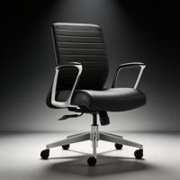 Chaise de bureau ergonomique à dossier mi-haut en cuir PU, pivotante et réglable, idéale pour les conférences et les tâches de direction