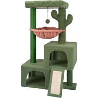 Arbre à chat en sisal de taille moyenne, multi-niveaux, simple et élégant, villa pour chat toutes saisons, griffoir, vente en gros disponible directement de l'usine