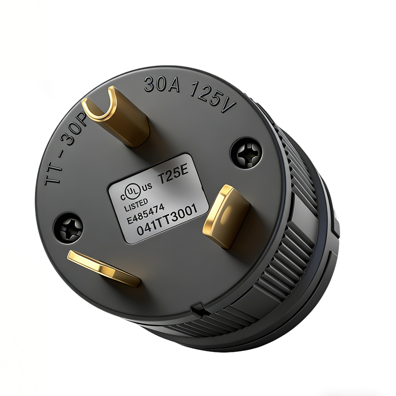 125V 30A Heavy Duty NEMA TT-30P RV <strong>Plug</strong> Male <strong>Replacement</strong> <strong>3</strong> <strong>Prong</strong> Electrical Power Connector Extension Cord End for Boat