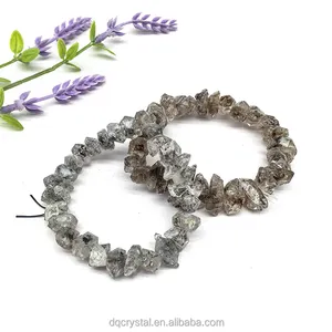 Wholesale natural rough herkimer diamond crystal bracelet raw double crystal jewelry polished crystal for women and gifts