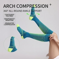 Chaussettes de compression réfléchissantes personnalisées pour la nuit, anti-fatigue, à pression dégradée, pour la course à pied, le cyclisme, le fitness en plein air