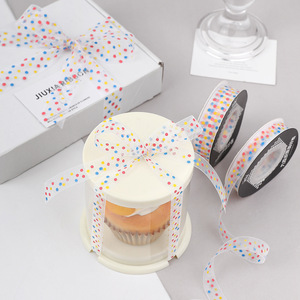Nine-Colored Ribbon Polka Dot Chiffon Ribbon 1.2cm 2.0cm 2.5cm Reusable Birthday <b>Cake</b> <b>Decorating</b> <b>Supply</b> - Product Image 4