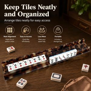 Organizador de Fichas de Mahjong Portátil, Diseño Clásico, Acrílico, para 4 Jugadores, Fácil Acceso - Product Image 3