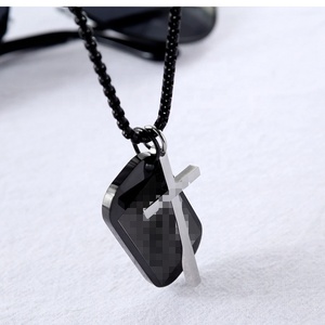 Mens <span class=keywords><strong>Del</strong></span> <span class=keywords><strong>Cane</strong></span> In Acciaio Inox Tag Bible Verse Cristiana Religiosa Croce Collana Dei Monili - Product Image 3