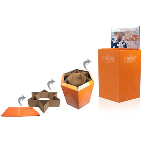 Tempat Sampah Kardus Persegi Promosi Sepak Bola untuk Supermarket, Tempat Sampah Kardus untuk Display Ritel - Product Image 4