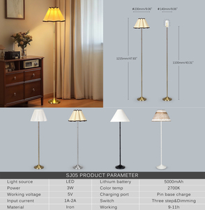 2700K Adjustable Height 43 Inches European Style <strong>Cordless</strong> <strong>Floor</strong> <strong>Lamp</strong> for Living Room Rechargeable Table Light Waterproof IP54 - Product Image 6