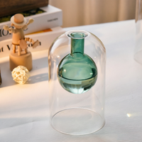 Bouteille diffuseur de parfum d'ambiance Sishang 100ml en verre double couche irrégulier vert pour la maison