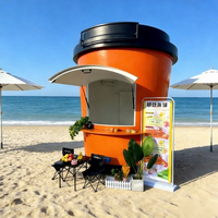 Remorque alimentaire en acier galvanisé en forme de tasse à thé au lait pour thé boba, thé aux fruits, boissons et en-cas, design moderne et tendance