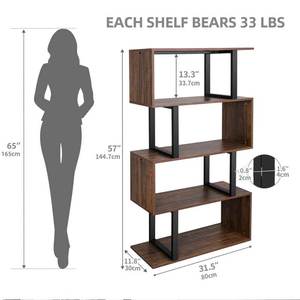 Estante de Cocina Metálico Geométrico en Forma de S, Estante de Almacenamiento en Forma de Z, Estantería Abierta Moderna, Exhibición Independiente - Product Image 5