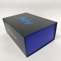Boîte cadeau en carton rigide noir avec logo personnalisé en gros, fermeture magnétique