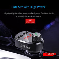 EARLDOM-Reproductor de MP3 para coche, dispositivo de carga rápida USB dual con transmisor FM BT 5,0, receptor manos libres, llamadas, almacenamiento de tarjeta TF