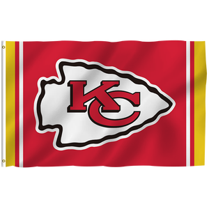 В наличии, флаг футбольной команды 3x5 футов, высокое качество, индивидуальный дизайн, 100% полиэстер, спортивные, Nfl, баннеры для руководителей города Канзас - Product Image 1