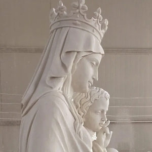 Décoration d'église moderne grandeur nature <span class=keywords><strong>vierge</strong></span> <span class=keywords><strong>enceinte</strong></span> <span class=keywords><strong>Marie</strong></span> et enfant bébé sculpture à vendre statue en marbre blanc - Product Image 5