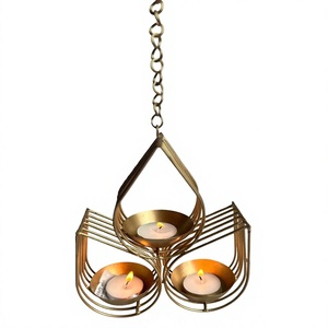 Hanging Metal Candle Holder With Three Tea <b>Lights</b> Heat Resistant For Home <b>Christmas</b> Holiday Decoration On <b>Sale</b> - Product Image 1