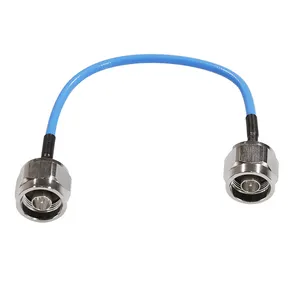 N UNTUK N konektor dengan RG402 RF kabel Jumper koaksial dan konektor laki-laki kabel RG402 biru