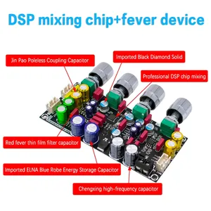 DSP Audio Mixing Module, Hi-Fi Karaoke Reverb Amplifier Front Panel with Mic Interface, Echo and 3D Effects for DIY Speaker - Product Image 3