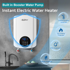 Chauffe-eau électrique instantané 5500W avec pompe, étanche IPx4, affichage LED de la température, mural, pour hôtel, en plastique, version anglaise - Product Image 2