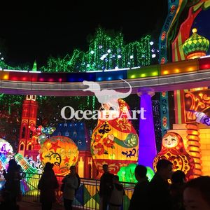 Large Theme Festival Lantern Decorative Suppliers Custom Colorful Weatherproof Silk Lanterns - Product Image 4