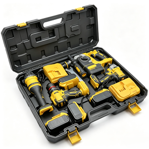 Wiederaufladbares Bürstenloses Elektrowerkzeug-Set Kabelloser Winkelschleifer Bohrhammer Elektrobohrer - Product Image 5
