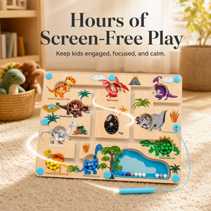 <strong>Wooden</strong> Magnetic Dinosaur Maze Board Color and Number Matching Counting <strong>Toy</strong> <strong>for</strong> Kids 3 <strong>4</strong> 5 <strong>Year</strong> <strong>Old</strong> Fine Motor Skills - Product Image 5