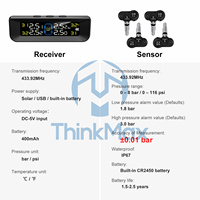 Sensor Internal TPMS surya tahan lama, cocok untuk semua mobil Model 433.92mhz layar LCD sistem monitor tekanan ban TPMS