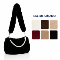 Sac à bandoulière hobo personnalisé en fausse fourrure pour femme, fermeture éclair, doux et moelleux, marque Koo, idéal pour l'hiver, décontracté ou soirée