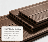 Revêtement de terrasse en composite bois-plastique (WPC) PE solide haute densité pour projets commerciaux extérieurs de villas et d'hôtels