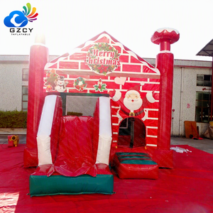 Castillo Inflable Navideño con Tobogán y Pared de Ladrillos para Niños, Alquiler para Fiestas y Eventos - Product Image 4