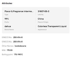 โรงงานขายส่งไอโซโดเดคน CAS 31807-55-3 เกรดเครื่องสำอาง สารอินทรีย์ขั้นกลางสำหรับผลิตภัณฑ์ดูแลผิวและเครื่องสำอาง - Product Image 6