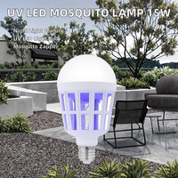 Lampe anti-moustiques LED UV E27 220V AC 15W à intensité variable certifiée RoHS, piège à insectes, tue-mouches, veilleuse pour jardin et bébé