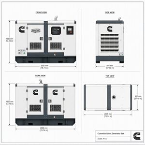 Groupe électrogène diesel silencieux Cummins Weichai 60 kVA triphasé avec option ATS, insonorisé, refroidi par eau, pour l'Afrique - Product Image 1