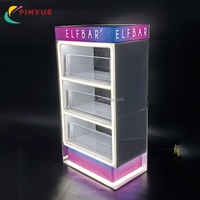 Présentoir à cigarettes moderne rotatif et détachable en acrylique à 3 niveaux avec éclairage LED, vitrine de vente au détail pour magasin de tabac