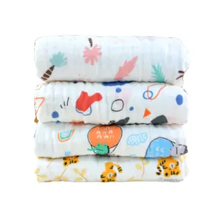 أغطية قماط قطنية من الموسلين لحديثي الولادة بطانيات للأطفال منشفة حمام ناعمة طقم ملابس لغسيل الأطفال