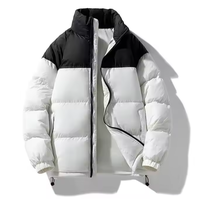 Parka d'hiver personnalisée en coton épais avec fermeture éclair, logo imprimé, design à bulles, disponible en grandes tailles, veste matelassée pour homme et femme