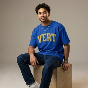 T-shirt surdimensionné avec imprimé lettres, classique, décontracté, à manches courtes, en coton doux, coupe confortable, pour hommes, à porter au quotidien - Product Image 2
