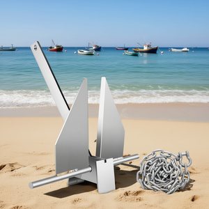 Ancla estilo Fluke de 13 lb para amarre de embarcaciones marinas con cadena y grilletes para barcos de playa de 20 a 32 pies - Product Image 2