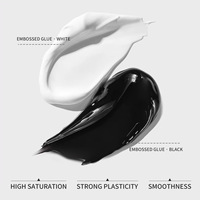 Gel à ongles UV/LED durcissable sans rinçage noir et blanc, colle à embossage 3D pour ongles, gel de sculpture professionnel pour nail art