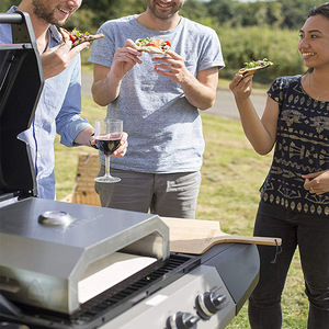Stainless Steel Pizza Oven 35x40x17cm Gas Powered Portable Outdoor Baking Oven With Pizza Stone Easy Clean - Product Image 1