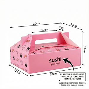 Custom Waterproof Rigid Paper <b>Box</b> for Sushi & Burger Meals with Magnetic Closure and Handle-Eco-Friendly Takeaway Packaging - Product Image 3