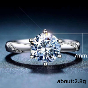 Anello Classico Rotondo con Sei Punte in Zirconia per Donne, Elegante Regalo, Gioiello da Dito - Product Image 5