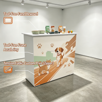 Comptoir portable pliable, étanche et léger pour salon professionnel d'animaux, avec structure en aluminium et tissu tendu à fermeture éclair, impression personnalisée