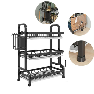 Giá để bát đĩa kim loại <span class=keywords><strong>3</strong></span> tầng màu đen, giá để đồ dùng nhà bếp bằng sắt, giá để bát đĩa <span class=keywords><strong>3</strong></span> tầng - Product Image 6