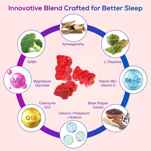 Vanwin Gommose al Magnesio Glicinato con Potassio, Vitamina D, B6, CoQ10, L-Teanina, Ashwagandha, GABA per Adulti: Supporto per Calma, Umore e Sonno - Product Image 3