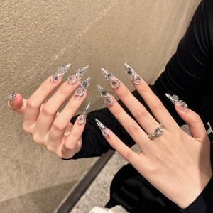 2089New Fashion <span class=keywords><strong>Rosas</strong></span> llenas de espinas Tallas hechas a mano Diseño de <span class=keywords><strong>uñas</strong></span> Prensa <span class=keywords><strong>Uñas</strong></span> <span class=keywords><strong>en</strong></span> las <span class=keywords><strong>uñas</strong></span> postizas <span class=keywords><strong>Uñas</strong></span> artificiales - Product Image 4